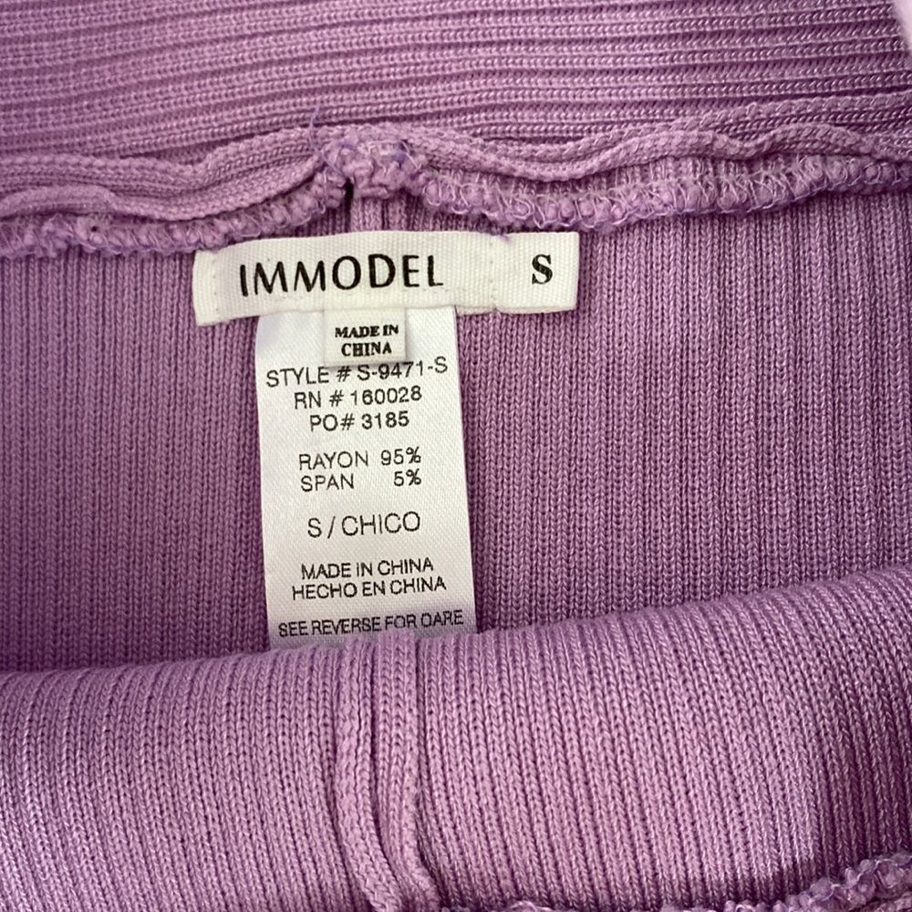 Purple Ribbed Bike Shorts - Picture 3 of 4